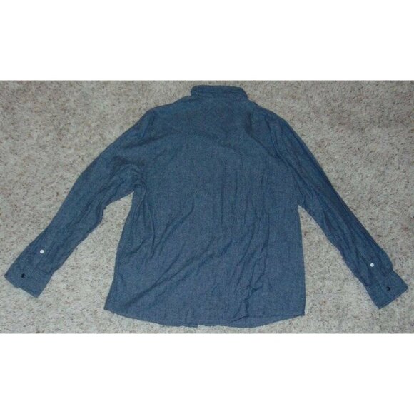 Mens Sport Shirt XL Roebuck & Co Gray Long Sleeve Snap Front Collared - Picture 4 of 4